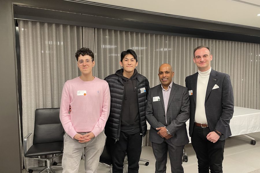 Dr Sulejman with mentors and mentees at the launch of the Dafydd Lewis Trust mentor programme